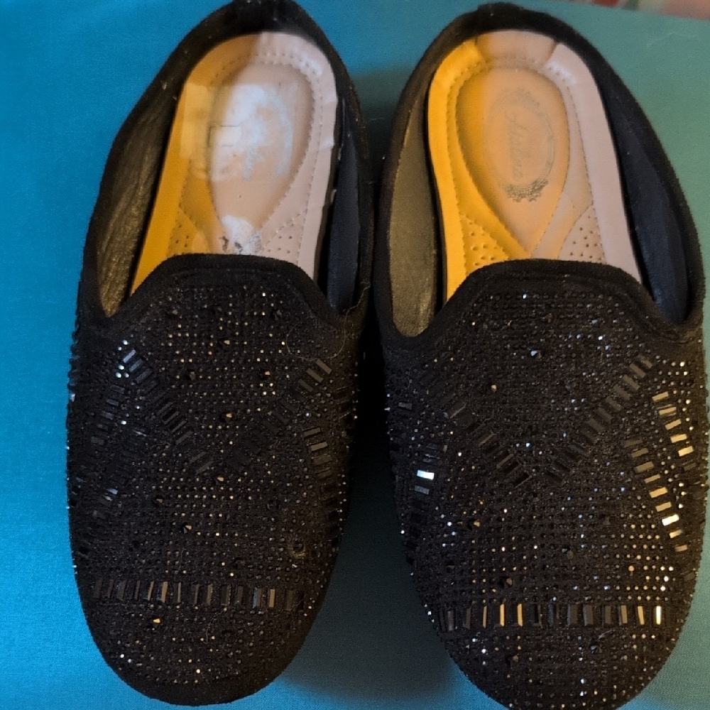 Black Beaded Women's Loafers